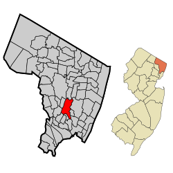 Bergen County New Jersey Incorporated and Unincorporated areas Hackensack Highlighted